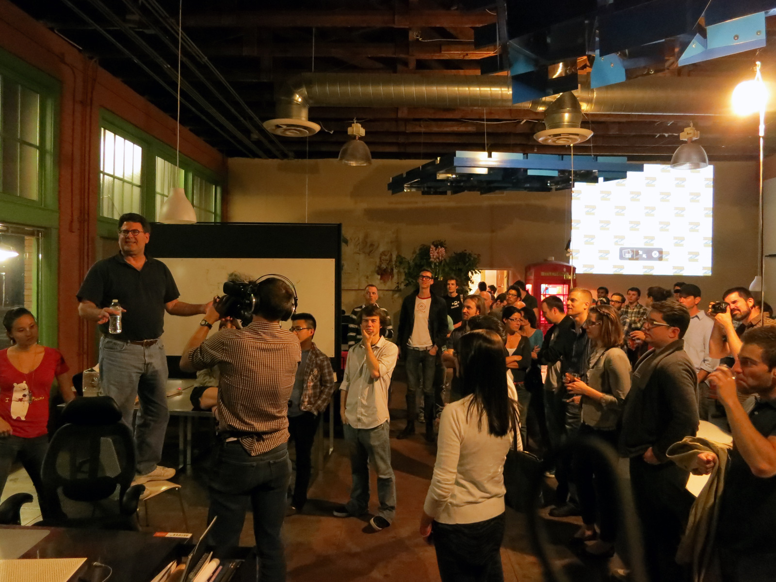 Startup Bus at Cohoots in Phoenix The crowd of Buspreneurs and others at Cohoots coworkspace in Phoneix